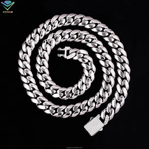 Collier chaîne cubaine en argent 925 plaqué or 18 carats, moissanite VVS avec certificat GRA, chaîne en argent avec clous en diamant, chaîne hip-hop - Product Image 2