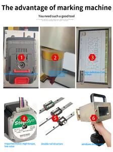 Máquina portátil a pilhas para marcação de números VIN, marcadores de bolinhas e pinos, portátil, operada por bateria, para todas as indústrias