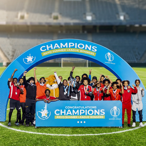 Arco Espositivo per Vincitori di Calcio con Telaio in Lega di Alluminio e Stampa Personalizzata, Arco da Campionato di 20 Piedi per Eventi Calcistici - Product Image 1