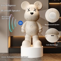 Tirelire en résine de luxe léger pour la décoration du salon et du meuble TV - Cadeau de pendaison de crémaillère pour une nouvelle maison, ornement en résine en forme d'ours