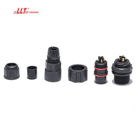 Conector Impermeable LLT M16 IP68 de 15A, 4 Pines, con Bloqueo de Tornillo, para Exteriores, Montaje en Panel, Conectores Hembra y Macho de 4 Pines