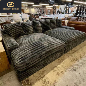 Bộ ghế <span class=keywords><strong>sofa</strong></span> sang trọng, mềm mại, chất liệu nhung tăm, thiết kế trang trí phòng khách, phòng khách sạn, có thể tháo rời. - Product Image 2