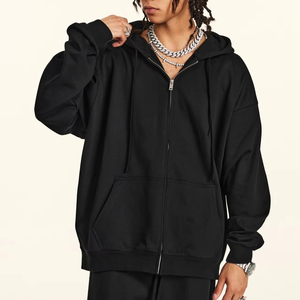 Sweat à capuche unisexe épais en molleton avec logo personnalisé en relief et boutons, idéal pour l'hiver - Vente en gros - Product Image 1