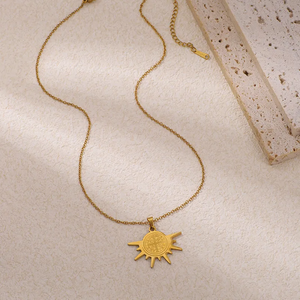 Collar Geométrico de Acero Inoxidable 304 con Baño de Oro Real de 18K, Cadena de Cable Pulida, Elegante Joyería para Mujer - Product Image 5