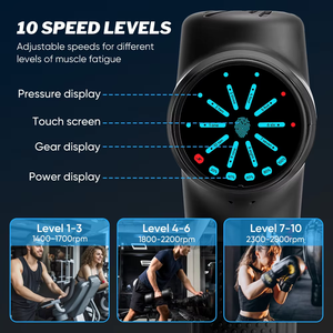 ボディディープマッスル＆ティッシュパーカッションマッサージガン LCDディスプレイ搭載 ワイヤレスリモコン 2000mAhバッテリー 10段階速度調整（1400-2800 RPM） - Product Image 5