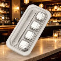 Glaçons réutilisables en acier inoxydable pour boissons, pierres à whisky en métal pour whisky, vodka, liqueurs, vin, boissons, jus
