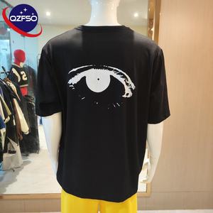 QZFSO T-shirt Boxy lourd de haute qualité T-shirt Streetwear surdimensionné T-shirt graphique court en coton brodé personnalisé pour hommes - Product Image 2