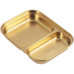 Assiette divisée en acier inoxydable 304 pour enfants, assiette rectangulaire profonde or et argent avec trois compartiments, vaisselle alimentaire sécurisée - Product Image 3