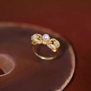 10725 DIY <b>Pearl</b> Accessories S925 Pure Silver <b>Ring</b> 3-5mm Gold/Silver Jewelry Holder Trendy Rhodium Plating Empty Inlay Setting - Product Image 1