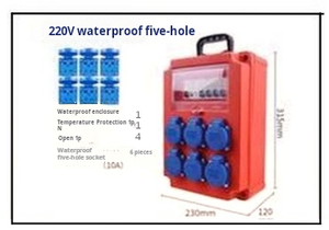 Large Capacity Waterproof Socket Box with 6x10A Waterproof Sockets and RCD Protection Distribution box - Product Image 2