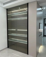 Armoire en verre durable, dressing sur mesure avec zone de rangement ouverte, meuble de chambre sur mesure, meubles RTA pour villa, vente en gros