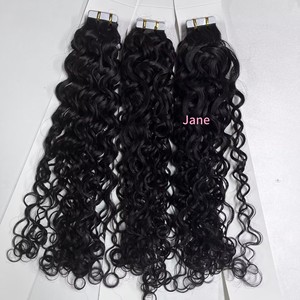 Extensiones de Cabello Humano con Cinta Adhesiva Invisible, Cabello Virgen Birmano Italiano <span class=keywords><strong>Rizado</strong></span> con Cutícula Alineada, Liso Kinky - Product Image 5
