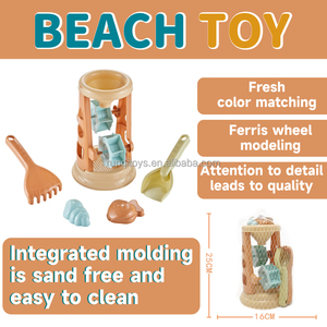 Ensemble de 5 jouets de <span class=keywords><strong>sable</strong></span> de plage d'été éducatifs château en plastique avec moule pour animaux et pelle adapté aux bébés pour une utilisation en piscine extérieure - Product Image 5