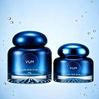 Pot de crème pour le visage en verre de luxe, flacon de lotion, emballage cosmétique personnalisé, 50 ml, cylindrique, transparent, givré, ambre, rose, bouchon à vis