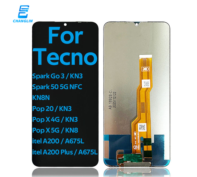 Wholesale Mobile Phone LCDs Screen Replacement for Tecno Spark Go 3 KN3 Pop 20 X Spark 50 Itel A200 High Brightness Touch Screen