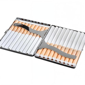 Accessoires pour fumeurs, étui à cigarettes en métal, boîte à cigarettes de poche en acier inoxydable, cadeau pour homme - Product Image 3