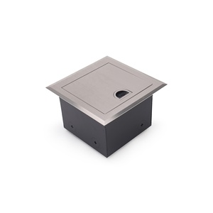 Caja de Conexión a Piso de Acero Inoxidable Impermeable IP66 con Módulos de Alimentación Dobles Empotrados - Product Image 1