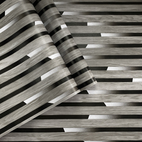 Papier peint 3D moderne imperméable avec des rayures en bois, amovible, auto-adhésif pour les chambres, les salons et les hôtels