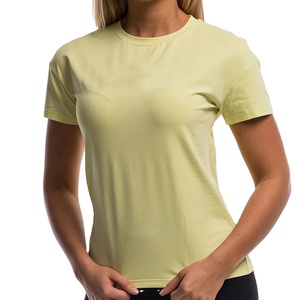 เสื้อยืดแขนสั้นสำหรับผู้หญิง,เสื้อยืด Elastane ผ้าฝ้ายเทรนนิ่ง - Product Image 2