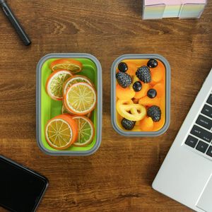 Silicone gấp ăn trưa boxs nấu ăn Công cụ thực phẩm lưu trữ <span class=keywords><strong>container</strong></span> Set cho lưu trữ Durable xách tay - Product Image 2