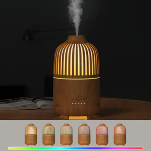 High-quality Portable 51-100ml Ultrasonic Wood Pellet air Humidifier Mini Aroma Diffuser Application-<b>controlled</b> 7-color LED Lamp - Product Image 4