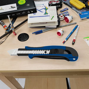 Промышленный универсальный нож 18 мм с автоматическим замком ABS + нержавеющая сталь Ручка лезвия для хранения тяжелых инструментов для ремонта OEM - Product Image 4