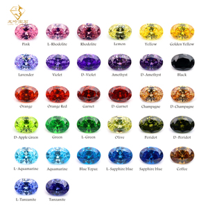 Chất lượng cao 5A 3A Cubic Zirconia đầy màu sắc lỏng lẻo tổng hợp đá quý hình bầu dục 3*5mm-10*12mm giá bán buôn CZ Đá - Product Image 1