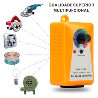 Régulateur de vitesse de moteur de ventilateur de lampe industrielle 127V 1000W 220V 2000W 10A avec prise brésilienne