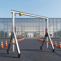 Pont roulant portatif à haute efficacité avec palan électrique à câble, portée 2-8 m, capacité 0,5-2 tonnes, levage mobile réglable pour atelier