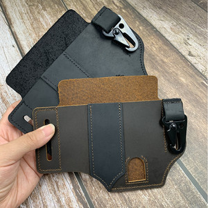 Outdoor camping rescue waist <b>pack</b> tool cover, crazy horse leather EDC flashlight cover, tactical belt <b>bag</b> hiking <b>pack</b> - Product Image 2