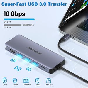 IKATAK 새로운 6 in 1 <span class=keywords><strong>USB</strong></span> C 허브 M.2 NVMe SSD 인클로저 Mac Pro/Air/Dell/Lenovo 스톡과 호환 가능 - Product Image 4