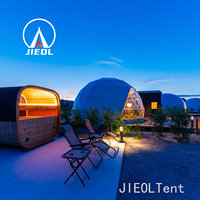 Tente de glamping 4-6 personnes Tente de dôme de glamping de 8m de diamètre Dôme de camping en PVC imperméable