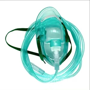 Máscara de oxígeno nebulizador de respiración facial de plástico transparente portátil desechable de alta calidad para uso médico