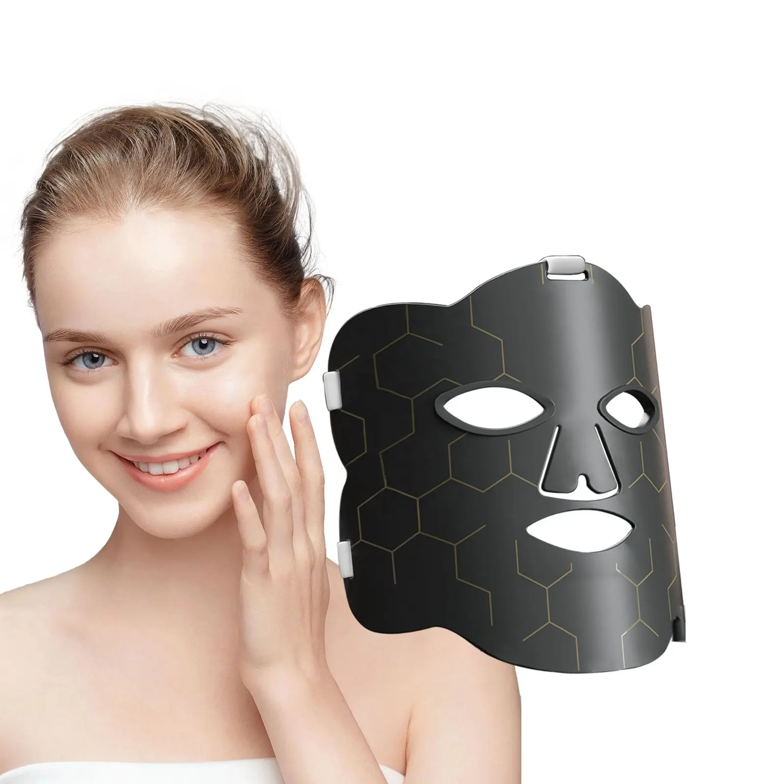 Ménage infrarouge rouge LED masque facial soins de la peau masque facial silicone souple LED traitement masque facial