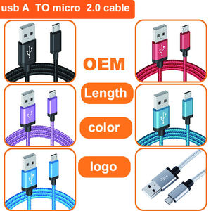 Cable de Datos USB 2.0 con Trenzado de Nailon, Carga Rápida LUNG KAY, Longitud Personalizada, para Computadora y Teléfono Móvil, Color Lila - Product Image 5