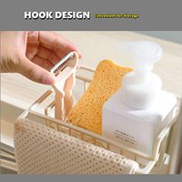 Robinet de cuisine 2 en 1, égouttoir pour brosse à savon, serviette et éponge, évier, caddie organisateur pour cuisine et salle de bain