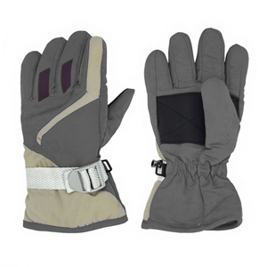 Guantes de snowboard y esquí con ribete angular en la parte posterior, detalles en los nudillos, correa tejida, hebilla deslizante y puño extendido para deportes de invierno - Product Image 1