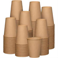 Gobelets jetables écologiques en gros de 8 oz et 12 oz, revêtement PE de qualité alimentaire, logo personnalisé, simple paroi, résistants à l'huile et à l'eau, pour boissons chaudes