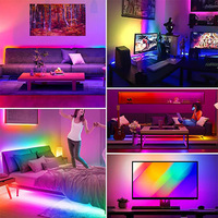 Bande Lumineuse LED Intelligente en Rouleau de 1m, 5m, 10m, 20m, 5050 Flexible RGB Colorée, avec Télécommande sans Fil 24 Touches