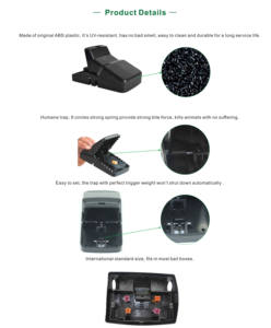 Fabricant de confiance, piège à <span class=keywords><strong>souris</strong></span> haute sensibilité, facile à utiliser, <span class=keywords><strong>attrape</strong></span>-rongeurs pour une utilisation en intérieur et en extérieur - Product Image 3