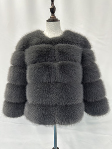 Jaket bulu sintetis pendek elegan wanita 2025 mantel bulu cerpelai musim dingin tebal hangat S-6XL ukuran bulu palsu hitam halus musim gugur musim dingin - Product Image 5