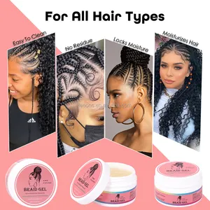 Custom Logo Neat Braid Loc N Twist Gel Private Label Edge Control Extreme Hold Conditioning Shining Hair Jam Braiding Gel