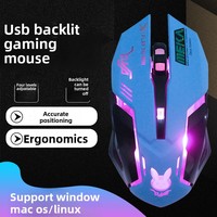 Ratón para Juegos DVA Game Eat Chicken, Ratón para Computadora con Sensor Óptico USB de 6 Botones