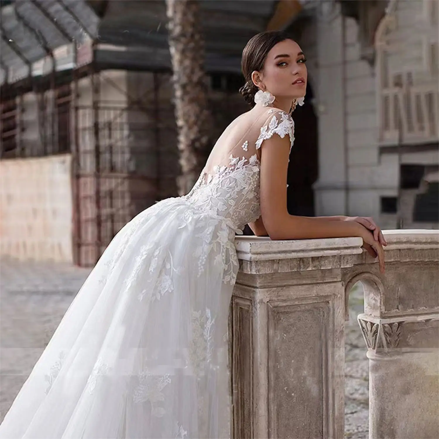 Pakaian Model Ledakan Baru Gaun Pengantin Wanita Mengkilap Renda Tembus Pandang Model 2020 Pernikahan