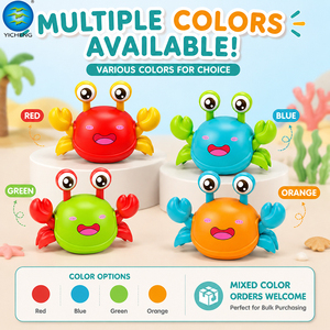 Jouet Crabe Interactif à Pousser et à Marcher avec Yeux Pop-up - Adorable Jouet Sensoriel <span class=keywords><strong>pour</strong></span> Tout-petits - Cadeau d'Anniversaire <span class=keywords><strong>pour</strong></span> Enfants - Product Image 3