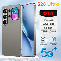 Smartphone à écran tactile S26 Ultra, écran HD de 7,3 pouces, écran plein écran, appareil photo 108MP, batterie longue durée 8000mAh, téléphone portable débloqué