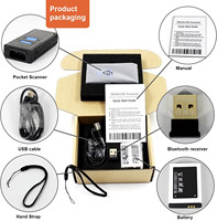 Escáner de Código de Barras Inalámbrico Portátil 1D 2D, Mini Escáner Bluetooth para iOS y Android, Ideal para Inventario y Logística
