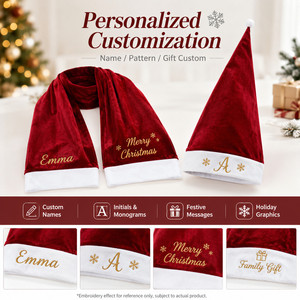 Ensemble Chapeau et Écharpe <span class=keywords><strong>de</strong></span> Père Noël Géant en Velours Rouge <span class=keywords><strong>de</strong></span> 3,6 m pour Décoration <span class=keywords><strong>de</strong></span> Jardin Squelette, Accessoires <span class=keywords><strong>de</strong></span> Fête Personnalisables – Vente en Gros - Product Image 5