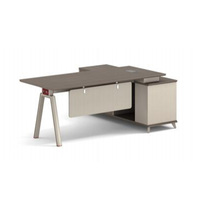 Meubles de bureau de direction modernes et luxueux, bureau de direction en forme de L convertible avec tiroir pour dossiers, pour l'espace de travail du PDG ou du directeur