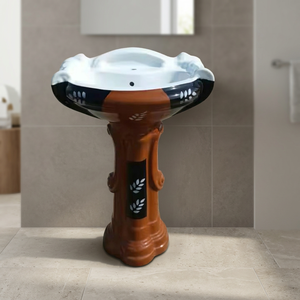 Lavabo de Pedestal de Superficie Sólida con Forma Antigua, Lavabo Independiente para Baño, Artículos Sanitarios para Hotel - Product Image 6